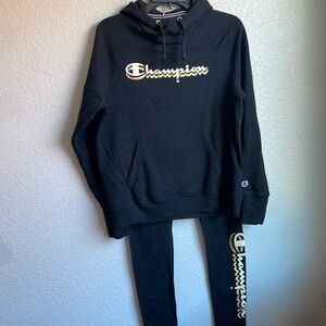 Champion Black hoodie and leggings set